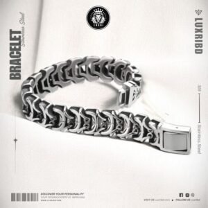 100% SS Weaving a Ramses  Wide Curb Chain Bracelet For Men 15mm