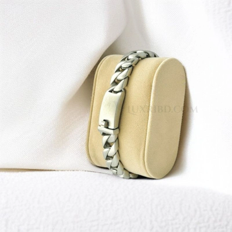 12mm Matt Silver Solid 316L Stainless Steel Link Chain Bracelet for Men