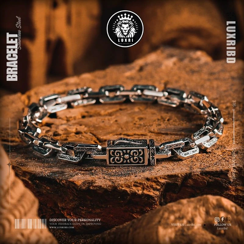 Copper Alloy Vintage Lucky Men's Snap Bracelet – Real S925 Sterling Silver